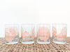 Set of Four Pink Seashell Glassware
