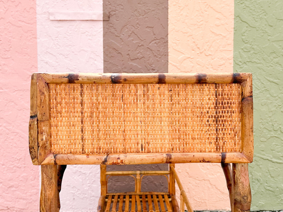 Island Chic Tortoiseshell Rattan Console