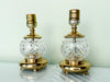 Pair of Petite Crystal and Brass Lamps