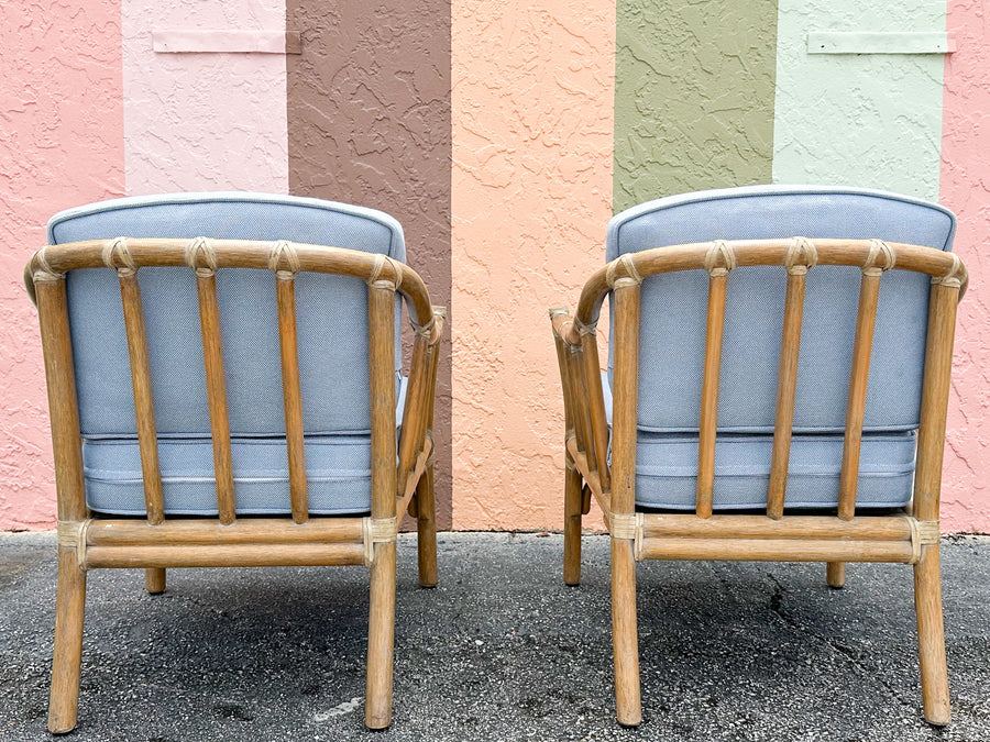 Pair of McGuire Rattan Chairs