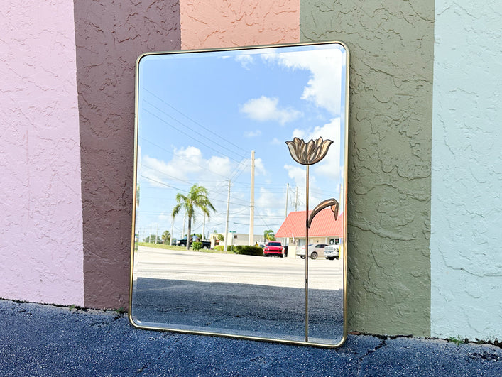 Brass Flower Mirror