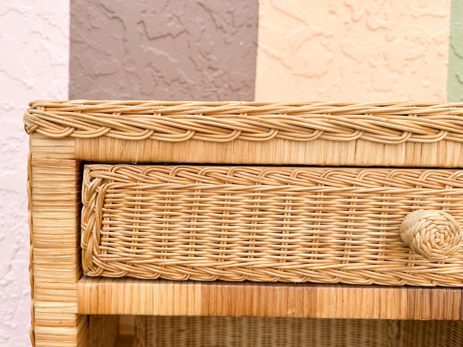 Island Style Wicker Wrapped Desk
