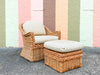 Braided Rattan Lounge Chair and Ottoman