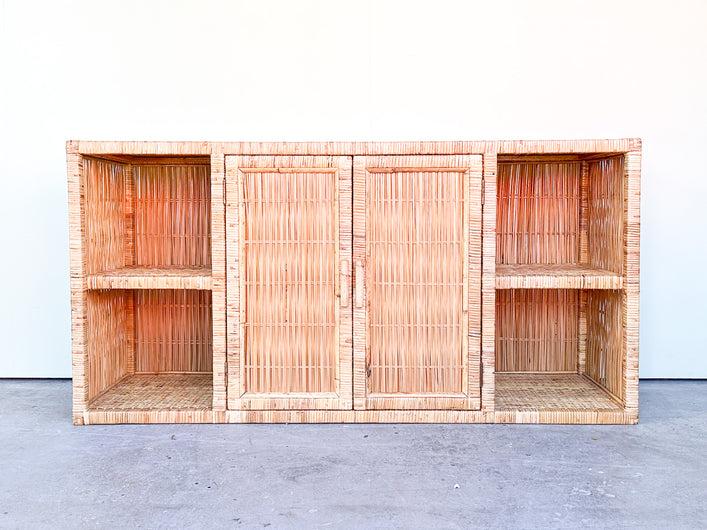 Coastal Rattan Wrapped Credenza