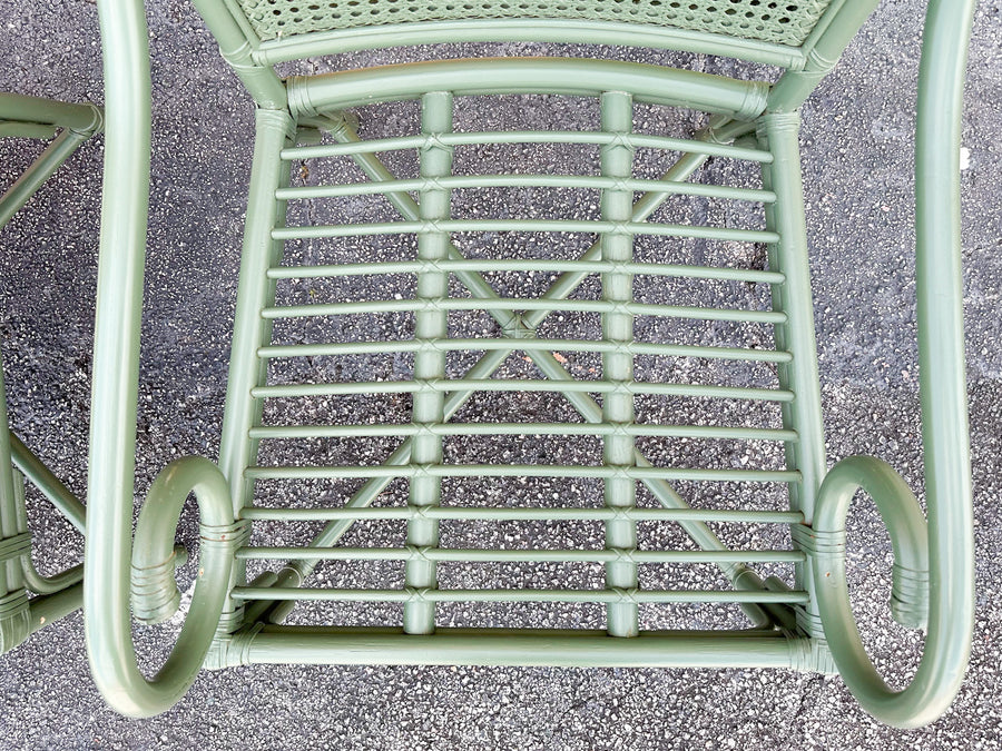 Pair of Double Cane Rattan Arm Chairs