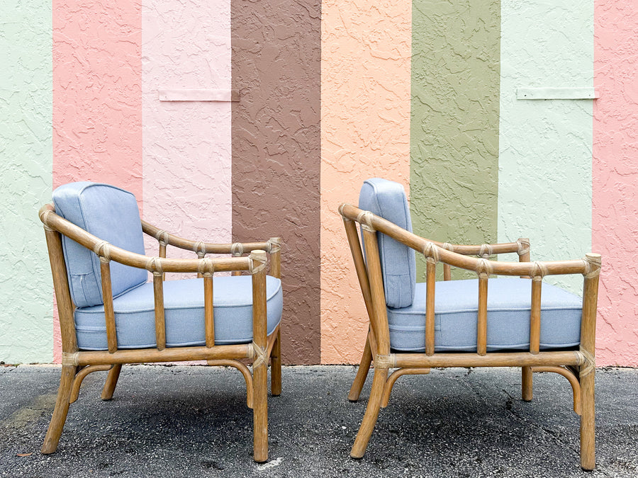 Pair of McGuire Rattan Chairs