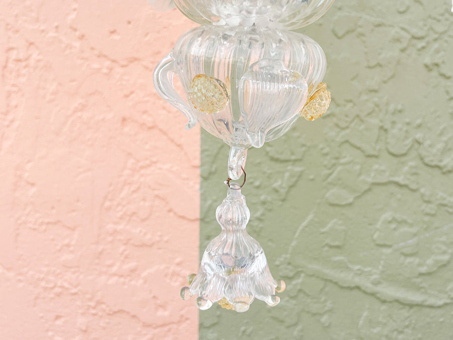 Floral and Leaf Murano Glass Chandelier