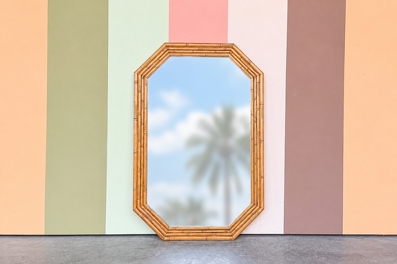 Handsome Faux Bamboo Mirror