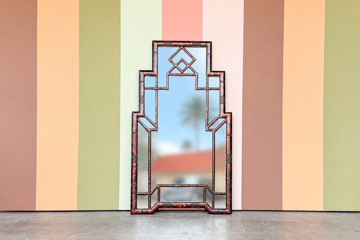Tortoiseshell Faux Bamboo Mirror