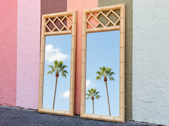 Pair of Faux Bamboo Chippendale Mirrors