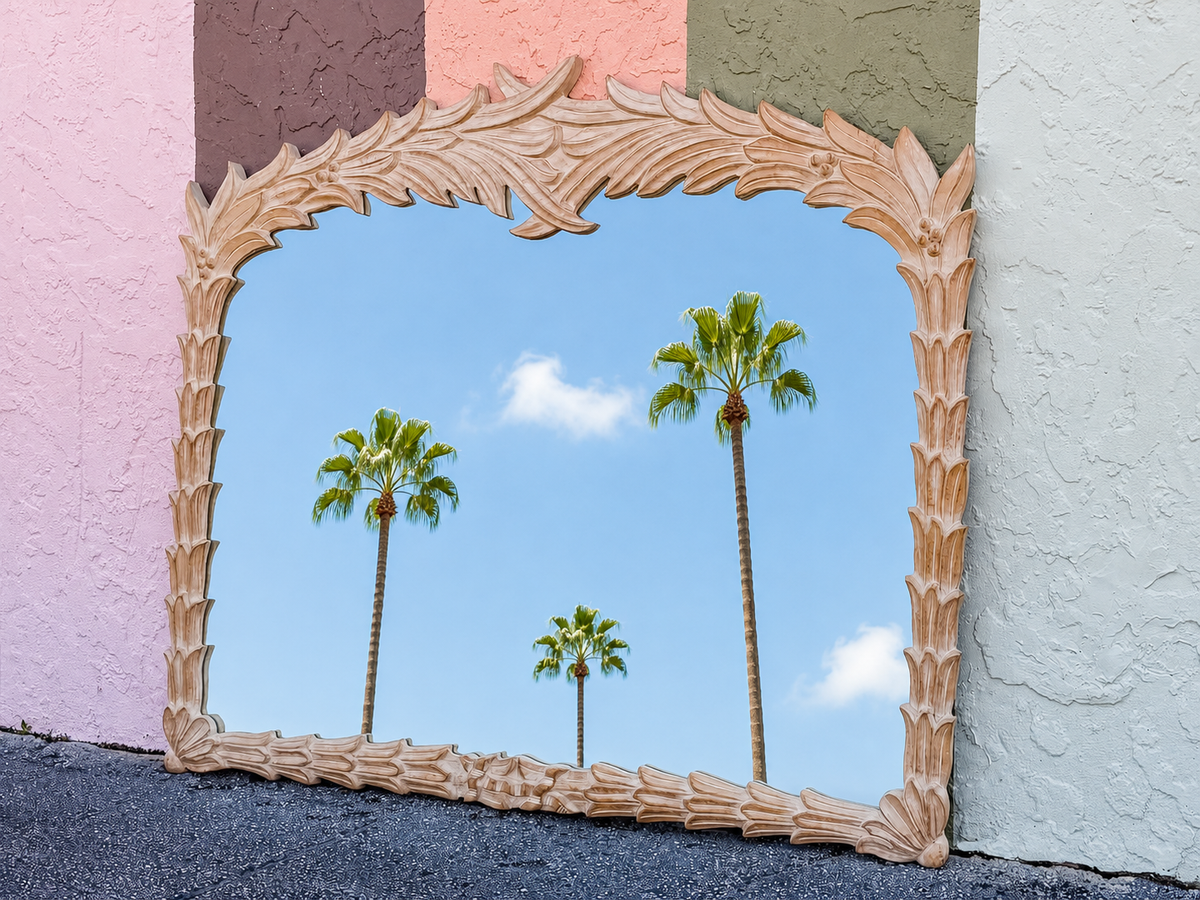 Large Roche Style Leaf and Berry Mirror