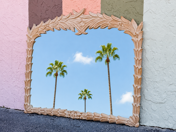 Large Roche Style Leaf and Berry Mirror