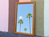 Faux Bamboo Wood Mirror