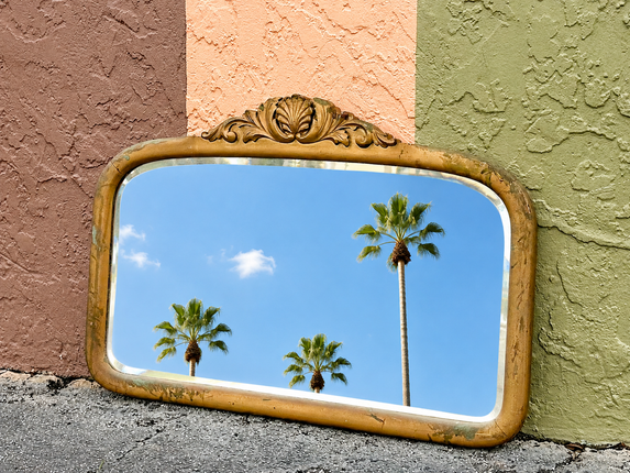 Regency Shell Motif Wood Mirror