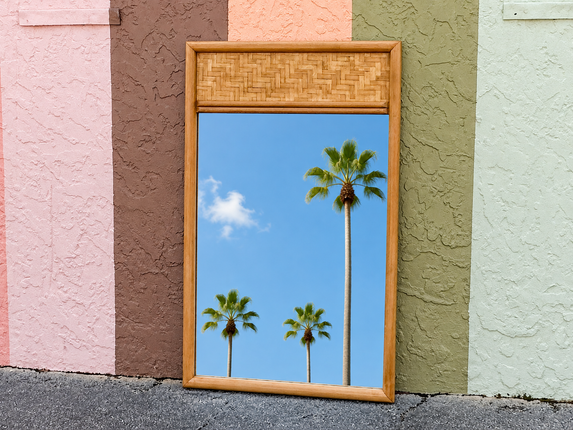 Woven Rattan Mirror