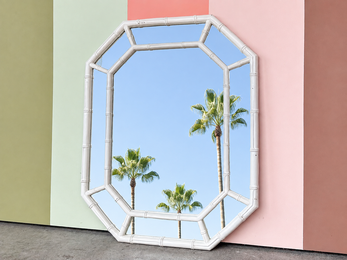 Faux Bamboo Octagon Mirror