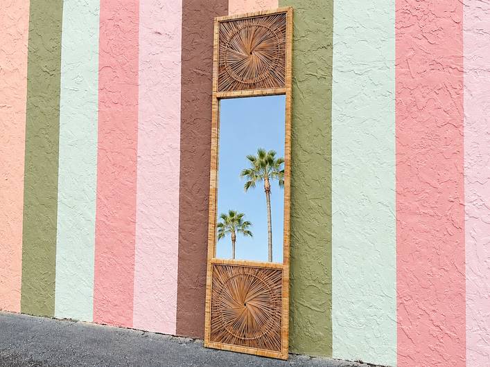 Island Chic Rattan Medallion Mirror