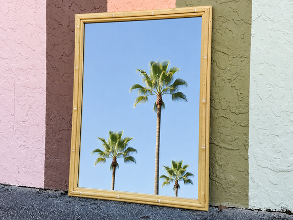 Simple Chic Faux Bamboo Mirror