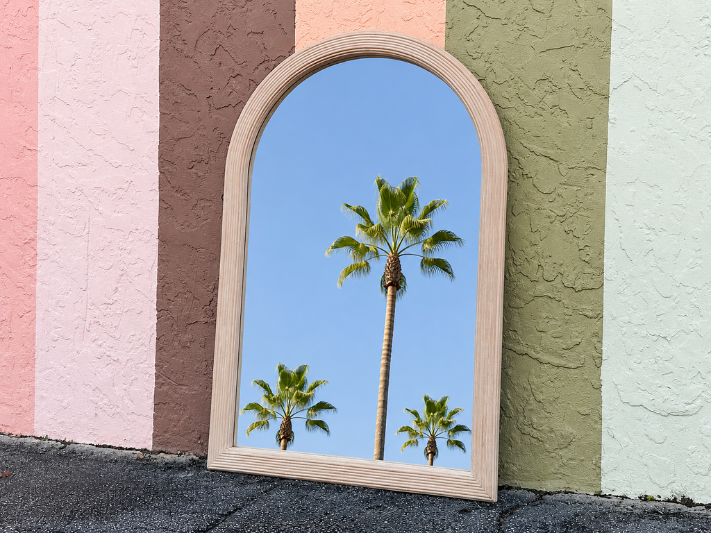 Coastal Chic Pencil Reed Arch Mirror