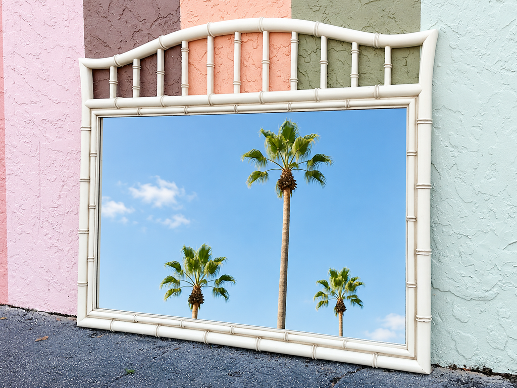 Large Thomasville Faux Bamboo Mirror