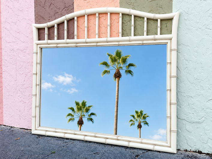 Large Thomasville Faux Bamboo Mirror