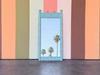 Turquoise Faux Bamboo Omega Mirror