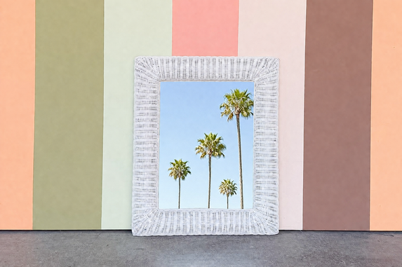 Rectangle Wicker Mirror