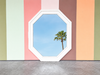 Faux Bamboo Octagon Mirror