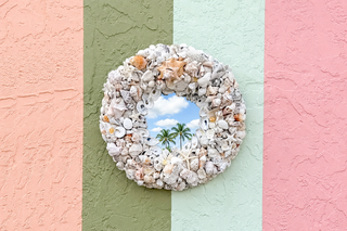 Island Chic Bahamian Shell Round Mirror