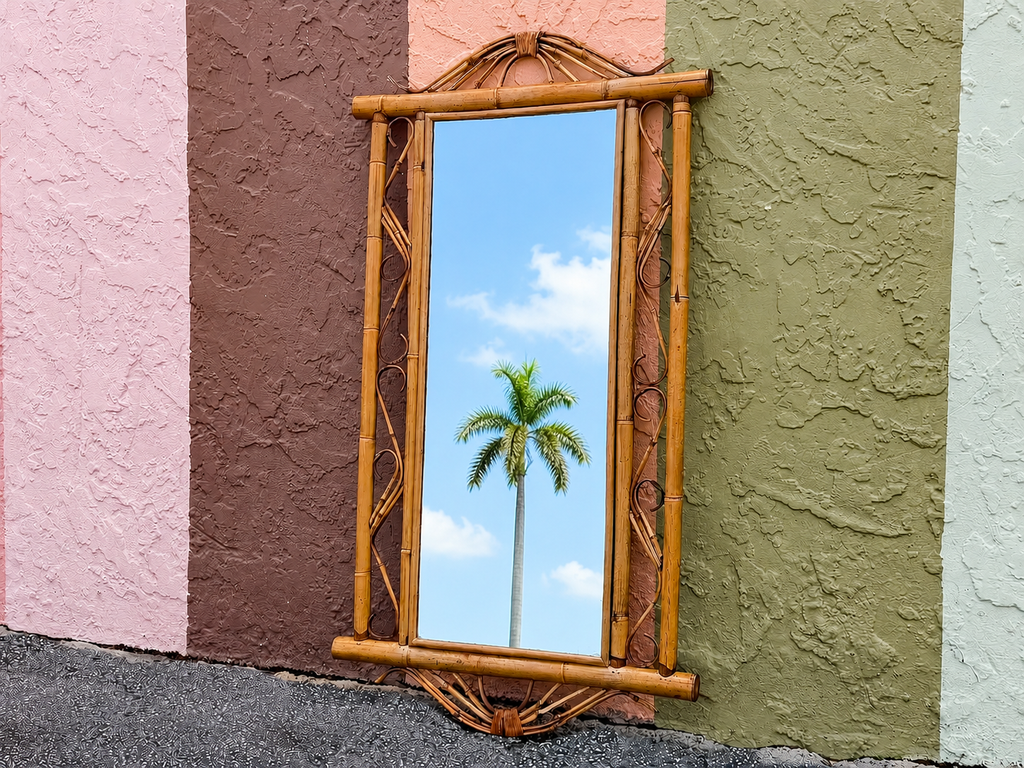 Old Florida Rattan Mirror