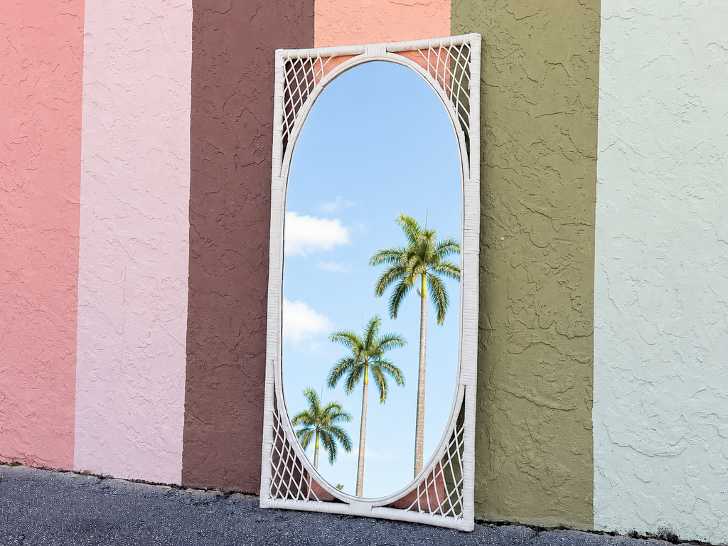 Rattan Lattice Mirror