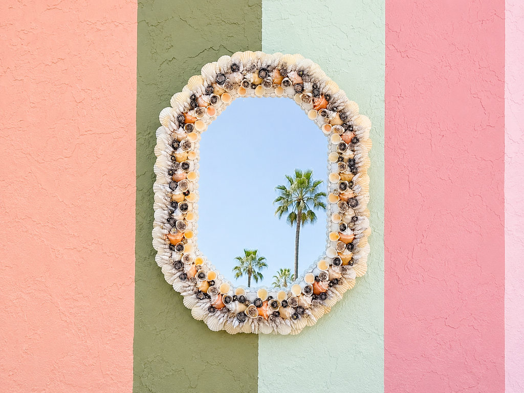 Beautiful Flower Shell Mirror