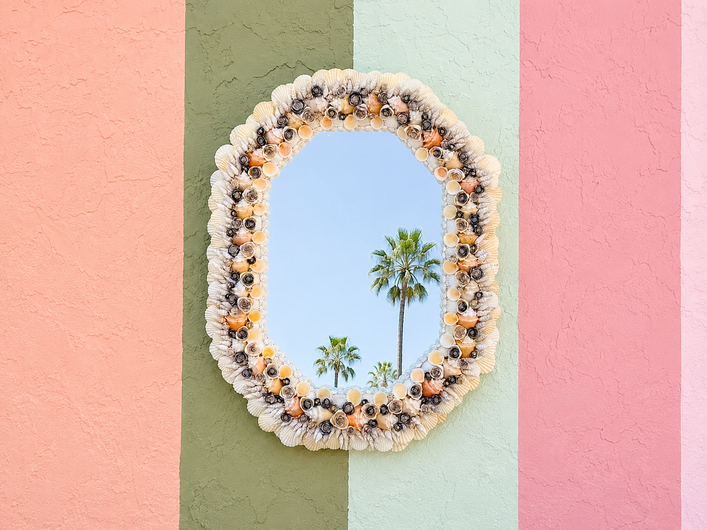Beautiful Flower Shell Mirror