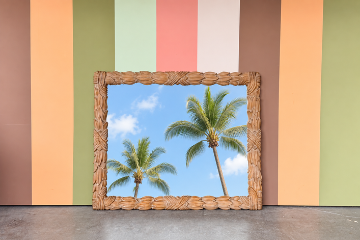 Italian Roche Style Leaf Mirror