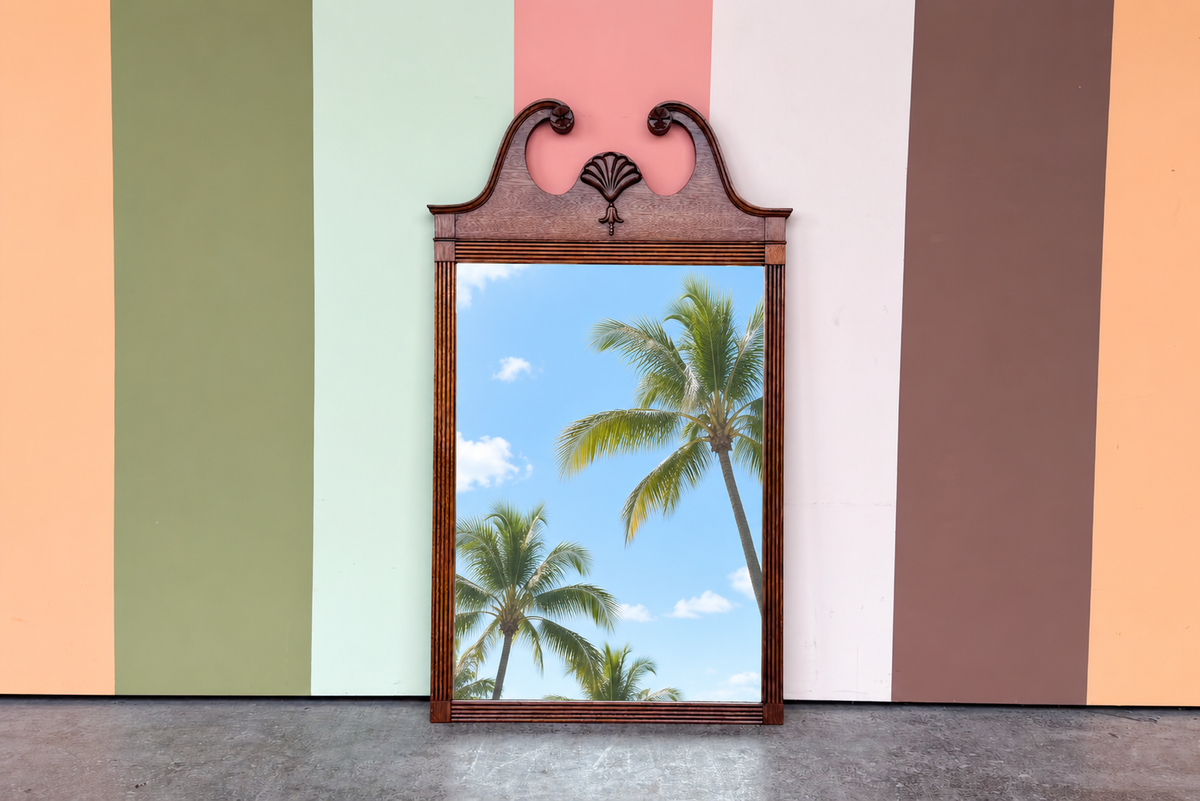 Wood Shell Motif Mirror