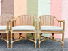 Set of Four Rattan and Cane McGuire Arm Chairs