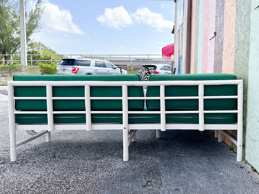 Two Part L Shaped Rattan Sofa