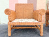 Pair of Coastal Rattan Lounge Chairs