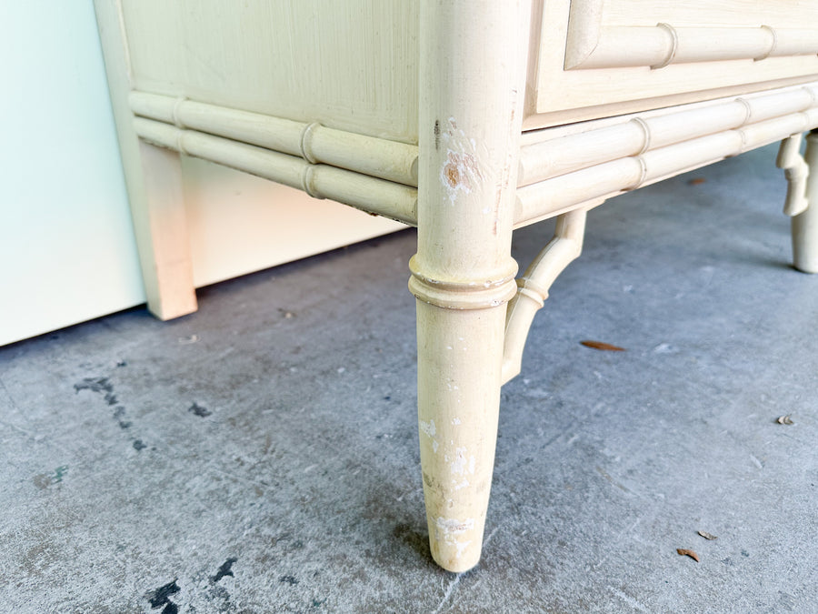 Pair of Palm Beach Chic Faux Bamboo Nightstands