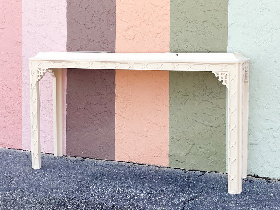 Hollywood Regency Fretwork Console
