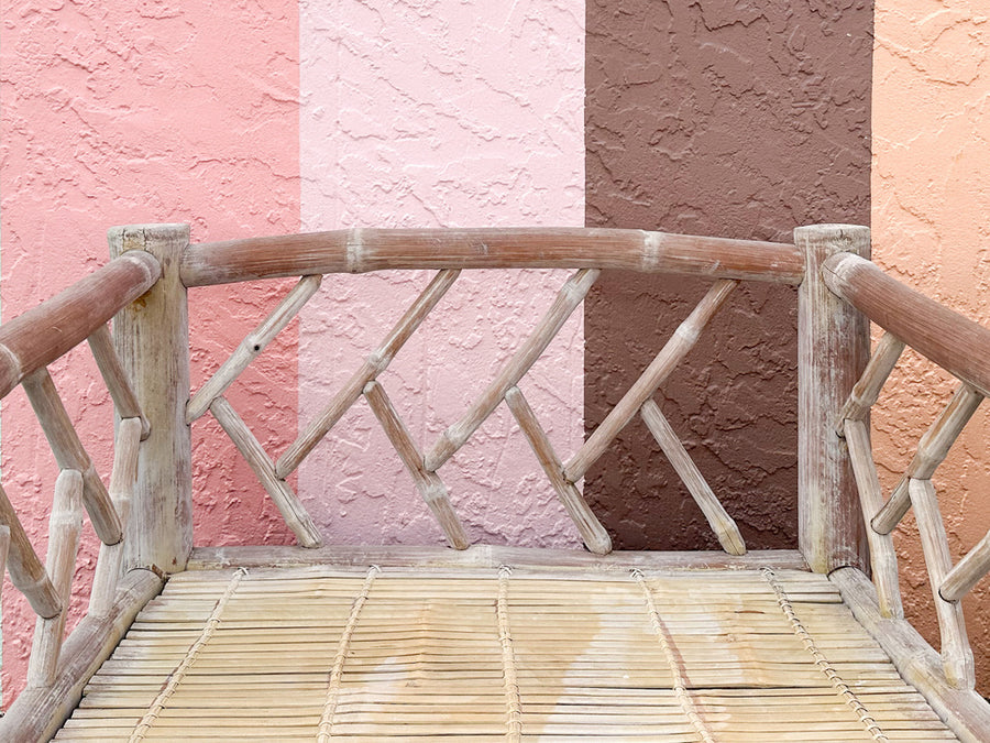 Pair of Coastal Elephant Bamboo Lounge Chairs