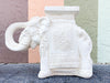 Pair of Plaster Trunks Up White Elephants