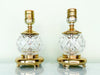 Pair of Petite Crystal and Brass Lamps