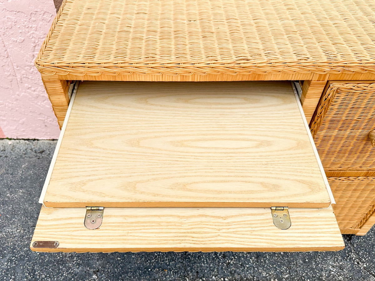 Island Style Wicker Wrapped Desk
