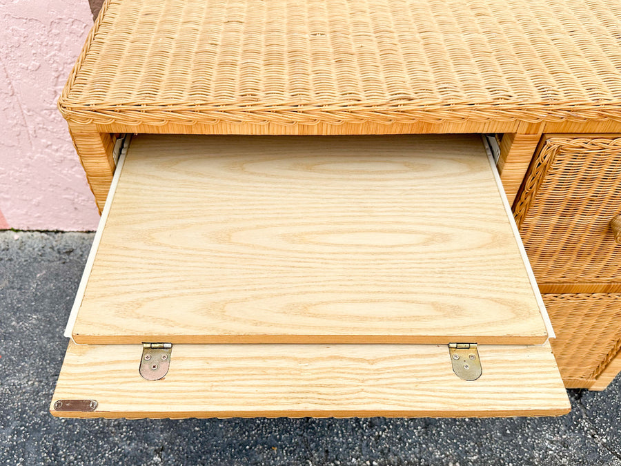 Island Style Wicker Wrapped Desk