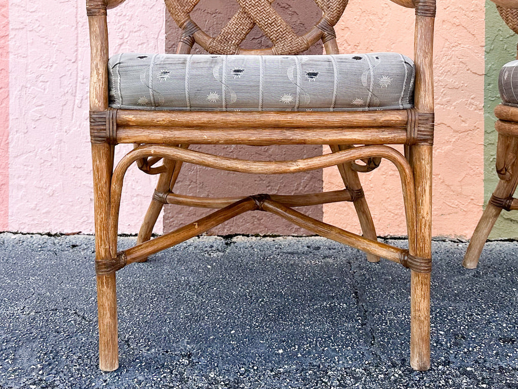 Pair of Cross Back Rattan Chairs