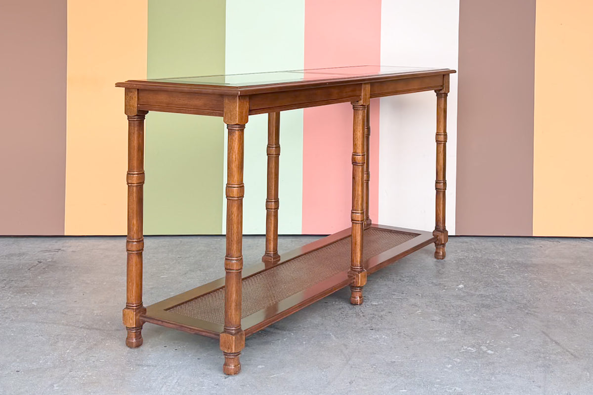 Handsome Faux Bamboo Console Table