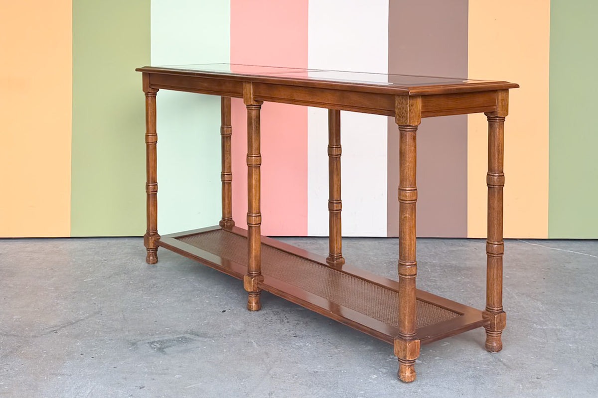 Handsome Faux Bamboo Console Table