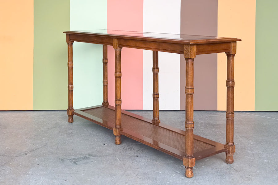 Handsome Faux Bamboo Console Table