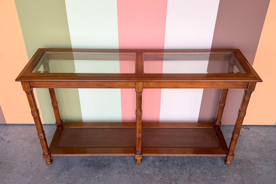 Handsome Faux Bamboo Console Table